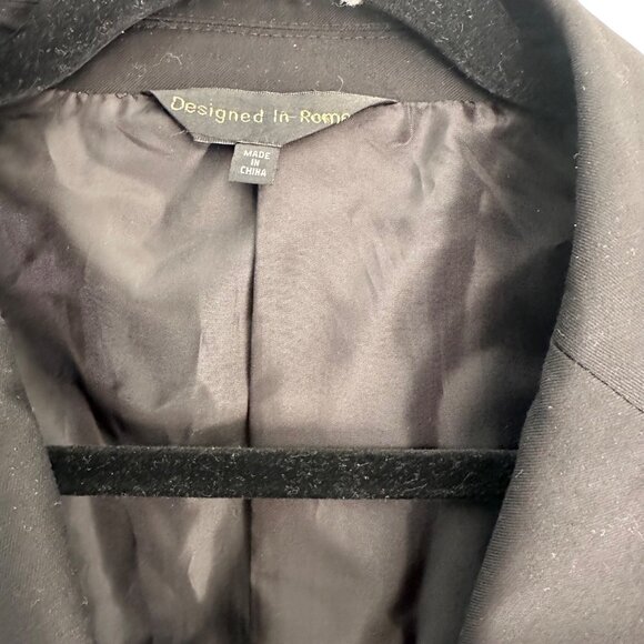 Mens Black Cotton Polished Polyester Suit Jacket Blazern by Designed in Rome Bra - Picture 9 of 16